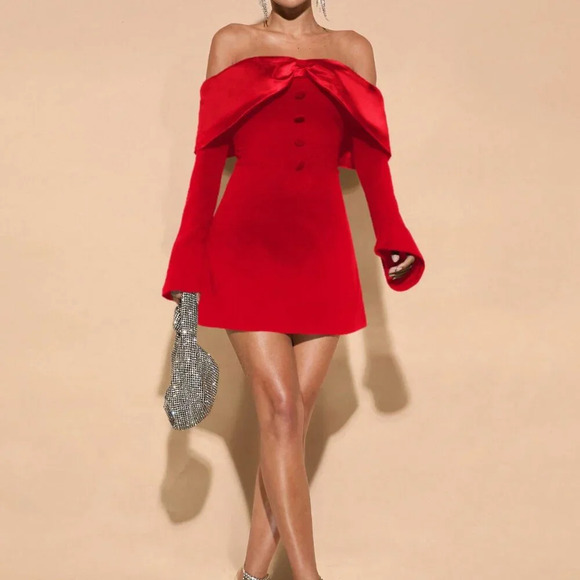 Red Elegant Women's Leopard Lace Panel Cami Dress - Picture 1 of 6